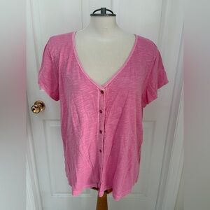 Old Navy Pink Short Sleeve Button-Down Top